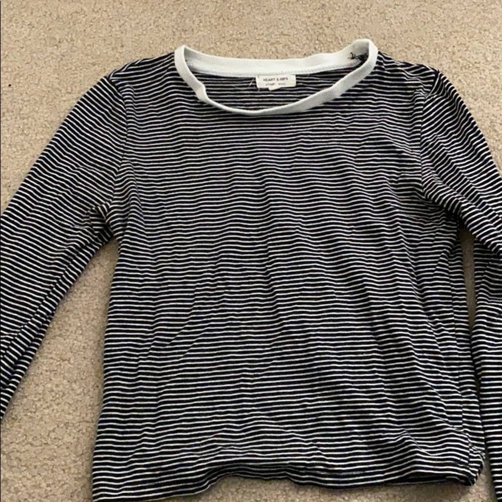 PAPAYA Black and White stripped shirt